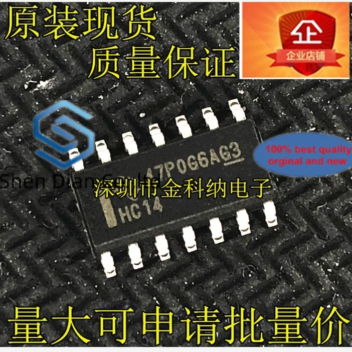 10pcs 100% orginal new in stock   SN74HC14DR HC14 Printing SOP-14 Hexagonal Schmidt Trigger Inverter Chip