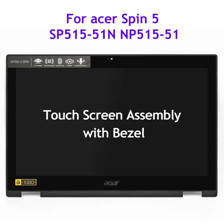 Imagem -02 - Portátil Lcd Touch Screen Digitador Assembléia com Quadro para Acer Spin Sp51551n Np515-51 Fhd Ips Display B156han06.1 15.6