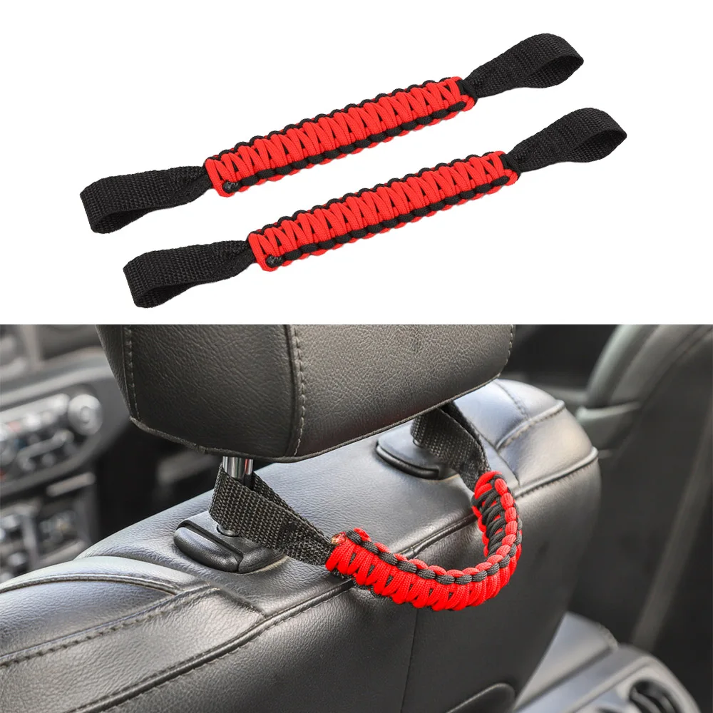 For Jeep Wrangler JK TJ JL Car Grab Door Handle Bar Grip Bar Armrest Pulling Strip Headrest Rear Seat Back Handle For Toyota FJ