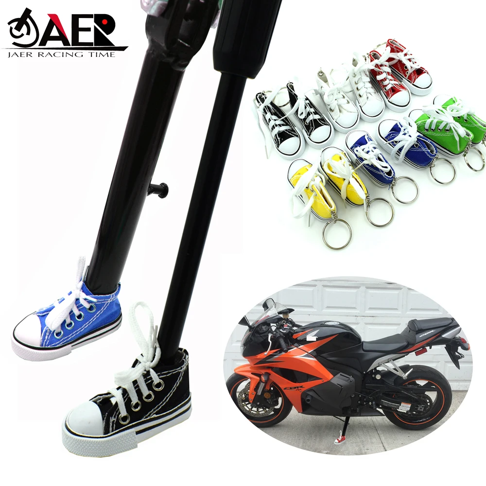 Motorcycle Bicycle Foot Support Small Shoes Electric Car Tripod Decor Motorcycle Side Stand Kickstand tripod Shoes Keychain