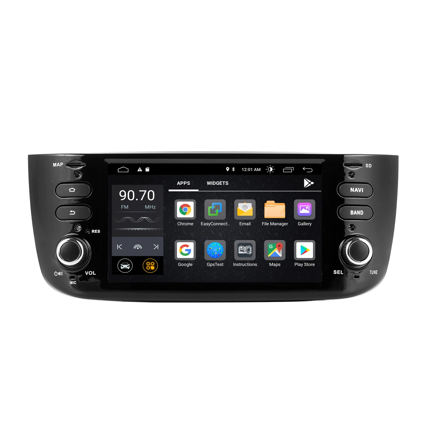 1Din Android 10 Car DVD Multimedia Player For Fiat/Linea/Punto evo 2012-2015 GPS Navigation Stereo audio autoradio Bluetooth SD