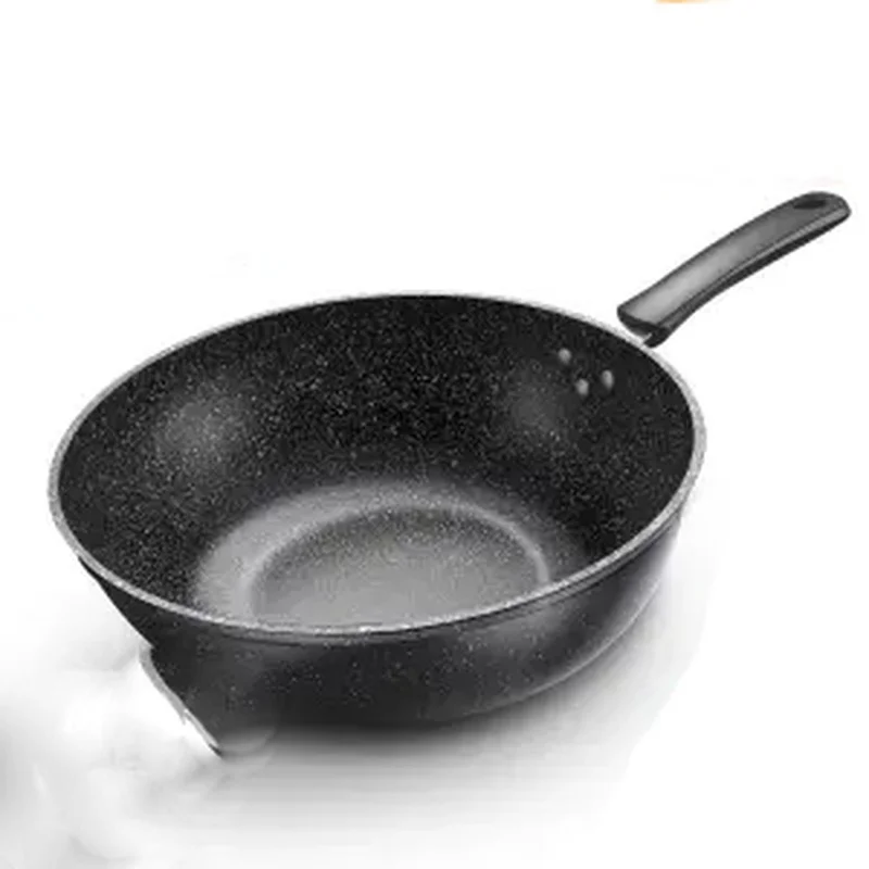 Maifan Stone Wok Non-stick Pan Household Pan Iron Wok No Oily Smoke Cooking Pot with Induction Cooker Gas Stove General Skillet