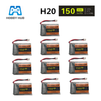 10pcs Hobby Hub 3.7V 150mAh 30C For JJRC H20 RC Quadcopter Parts 3.7V Lipo Battery 150mAH with 1.25mm Plug