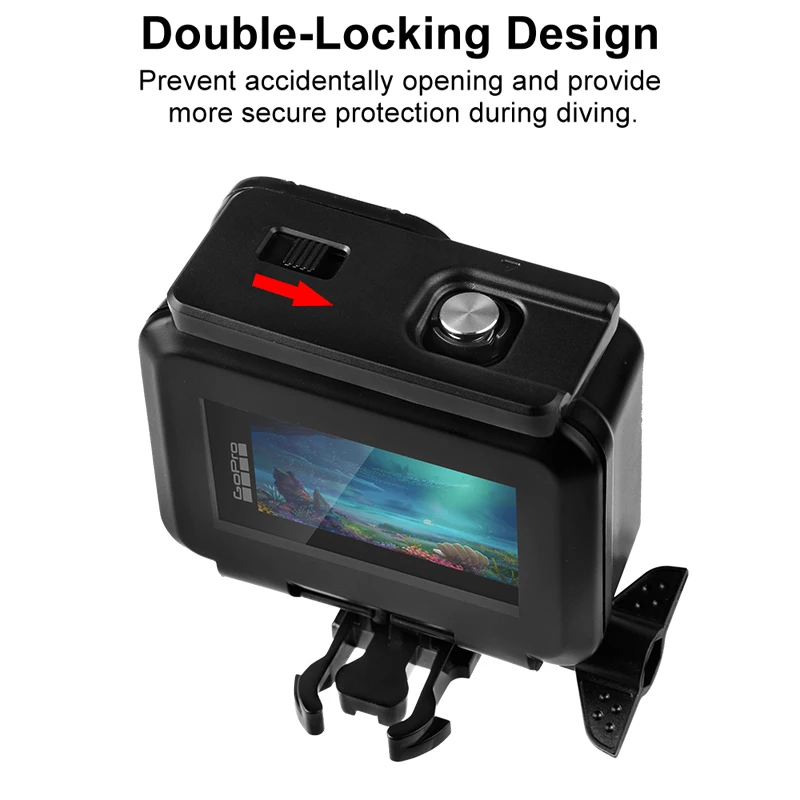 고프로 히어로 12 11 10 9 용 방수 하우징 케이스, 블랙 다이빙 보호 수중 커버, 고프로 11 10 9 용 액세서리