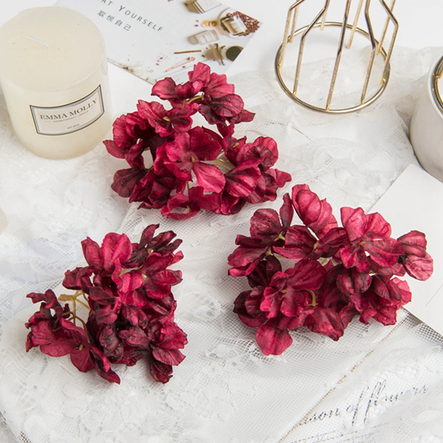 5 Stück Seidenhortensien für Hochzeitsdekoration, Großhandel, Kränze, DIY-Blumenarrangements, Heim- und Gartendekoration, Künstliche Blumen für die Wand – Detail 4