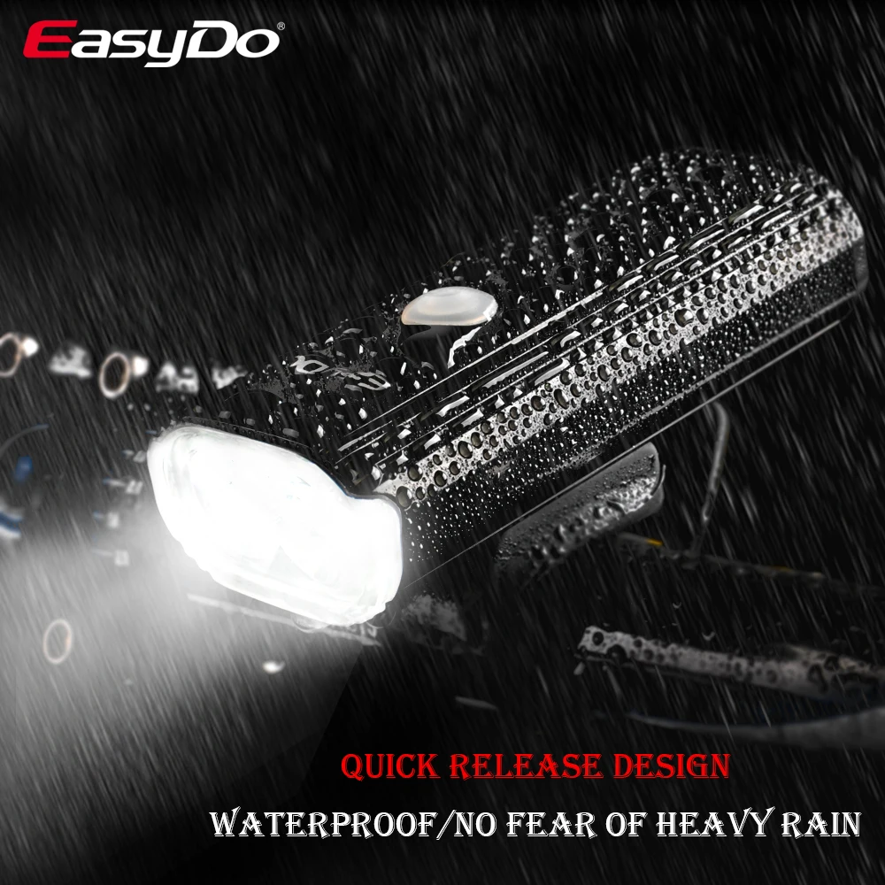 EasyDo Bike Light Rainproof USB Rechargeable LED Large Capacity Battery MTB Front Lamp Headlight Aluminum Ultralight Flashlight