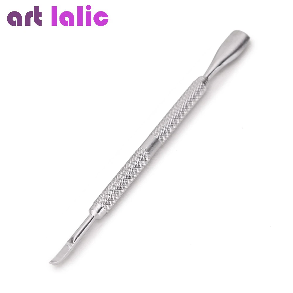 

Stainless steel cuticle pusher for manicure and pedicure, nail art tool, double-face push, 1pc