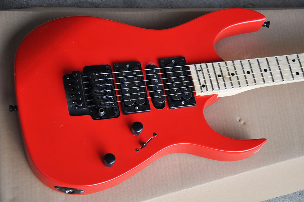 Red Electric Guitar with Reversed Headstock,24 Frets,Maple Fretboard,Customized Logo/Color Available