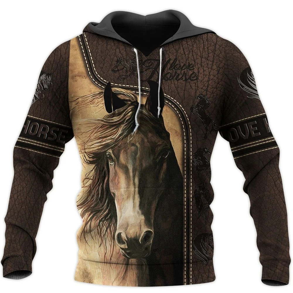 CLOOCL Men Hoodie Love Horse Printing Animal Funny Hoode Sweatshirt Women Harajuku Streetwear 3D Pullover Tops Drop Shipping