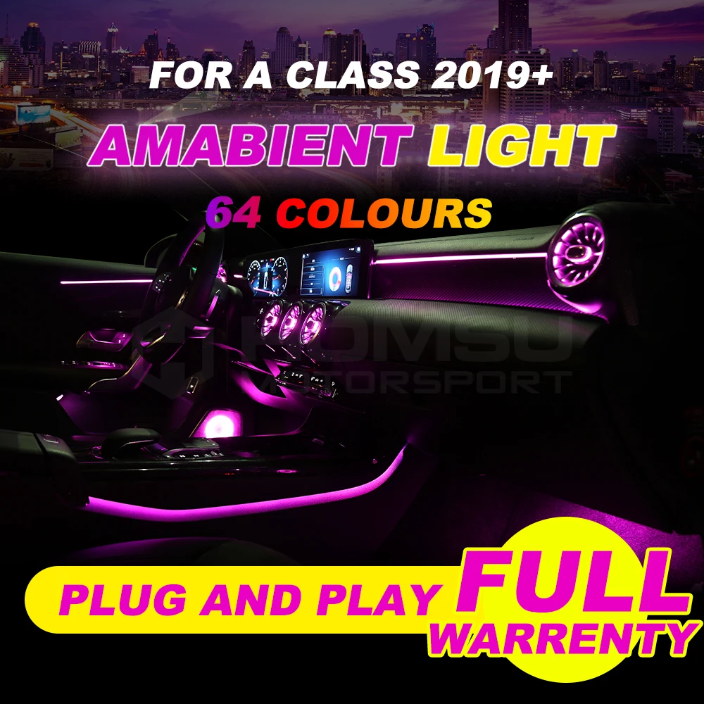 

64 colors ambient light For mercedes ben z NEW A class W177 A180 A200 Ambient light interior car accessories 64 colours