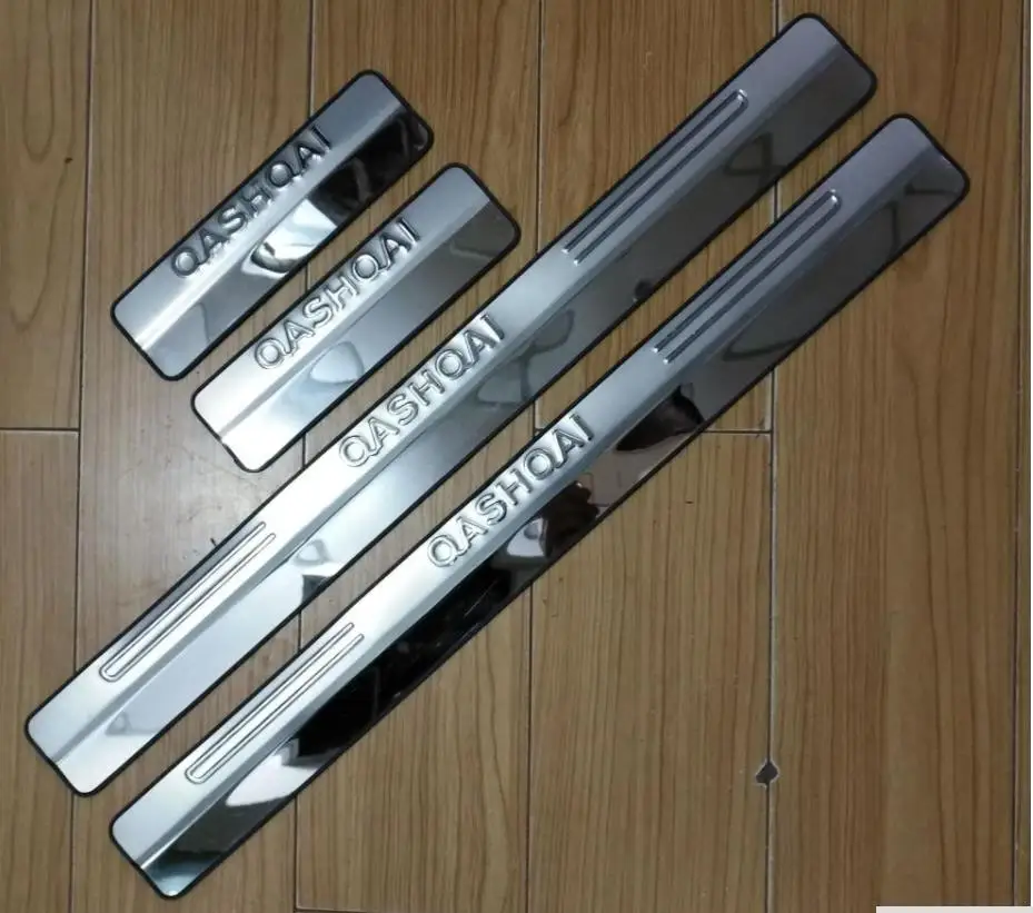 For Nissan QASHQAI 2008 to 2019 J10  J11Stainless Steel Scuff Plate Door Sill Cover car styling auto accessories