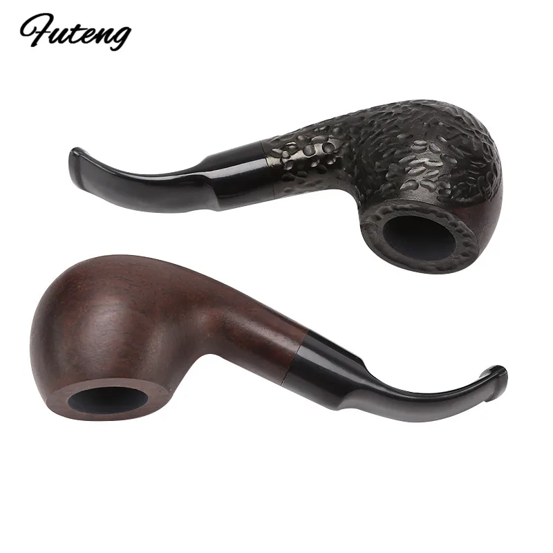 New Handheld Dry Pipe Solid Wood Smoking Pipe Tobacco Pot Wooden Flue Filter  Men's Gadget Gift