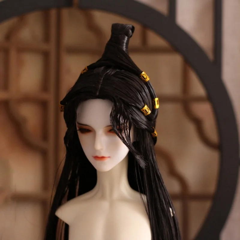 

1/4 1/3 BJD Wig Ancient Costume Hanfu Long Hair Vintage Samurai Wigs For BJD/SD MSD SD13 SSDF Strong Uncle Doll Accessories 1041