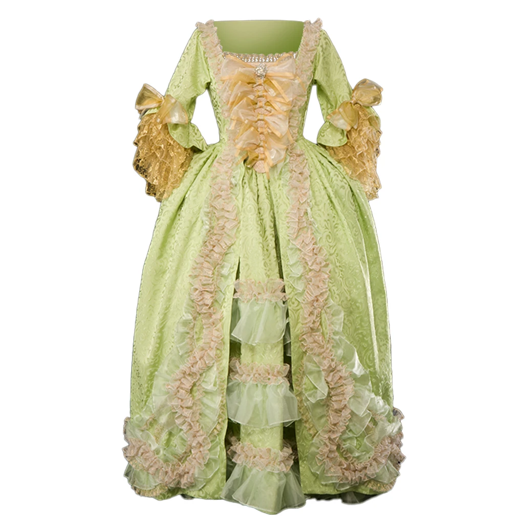 

Cosplaydiy England Court Party Carnival Dress Women Dress Marie Antoinette Rococo Noble Princess Queen Green Gown Evening Dress