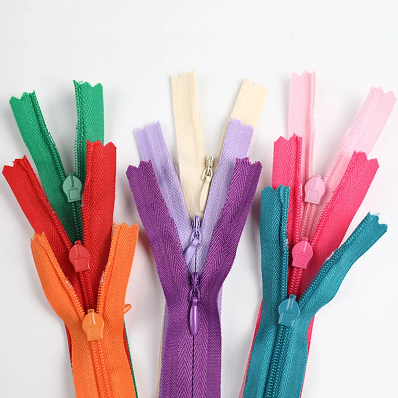 100pcs 15cm  20cm  35cm  45cm 50cm 60cm 65cm Invisible Zippers Nylon Coil Zipper Tailor For Handcraft Sewing Cloth Accessorie