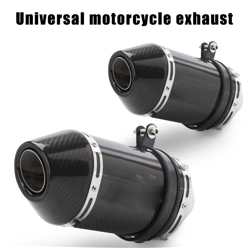 

For Yamaha R6 For Kawasaki ZX-6R ZX-10R For Honda CBR1000 51mm Carbon Fiber Motorcycle Exhaust Tailpipe Muffler Pipe