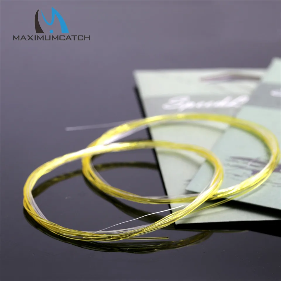 Maximumcatch Flat Butt Tapered Leader Fully Clear/Yellow With Clear Tip Fly Fishing Leader Line 9ft/15ft 3X-5X