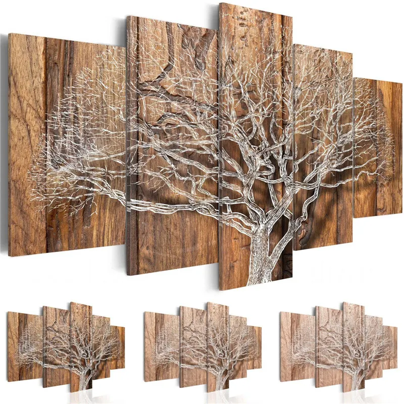 No Framed Canvas 5 Panel Dead Branches Without Leaf Aesthetic HD Wall Art Posters Pictures Home Decor For Living Room Paintings