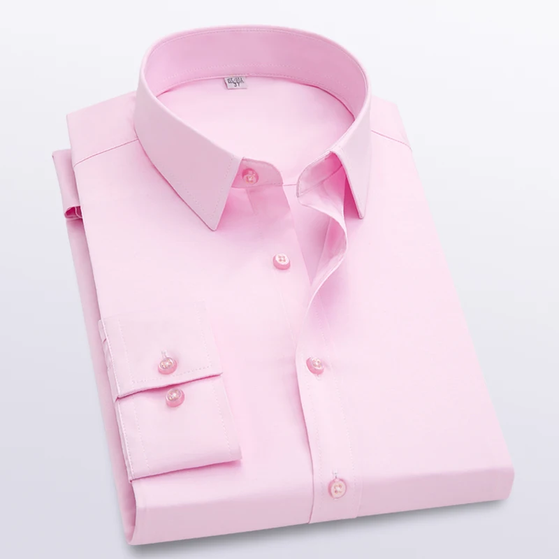 Chemise d\'affaires formelle à manches longues pour hommes, chemise de bureau, chemises de grande taille, mode