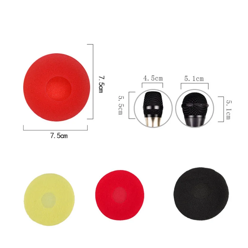 Windscreens Sponge For Microphone Replacement Cover Pads KTV Disposable Microphones Cap Foam Mic Protective 5bags/10pcs