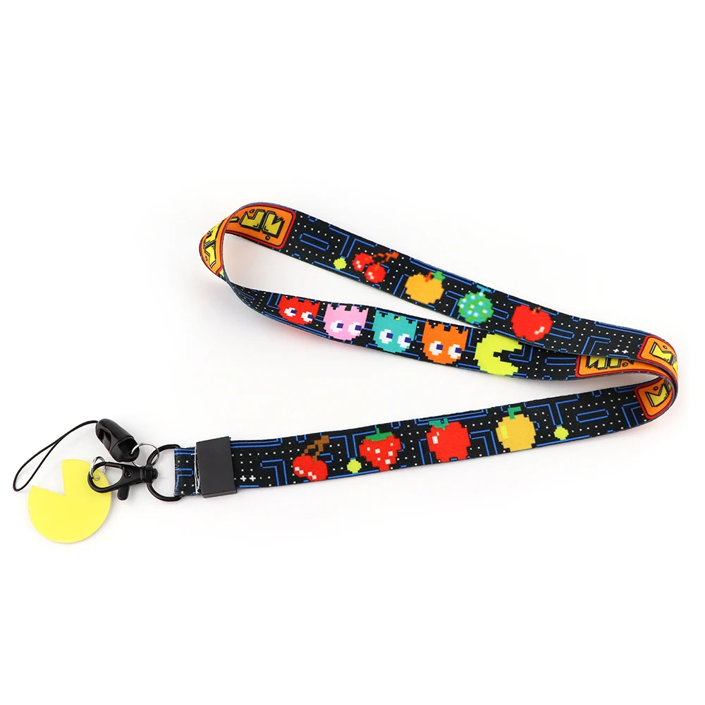 ER1340 Classic Beans Game Painting Art Key Chain Lanyard Neck Strap For Phone Keys ID Card Creative Lanyards Cartoon Accessories