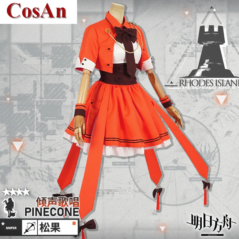 New Game Arknights Pinecone Cosplay Costume Singing Lovely Sweet Uniform Dress Unisex Activity Party Role Play Clothing S-3XL