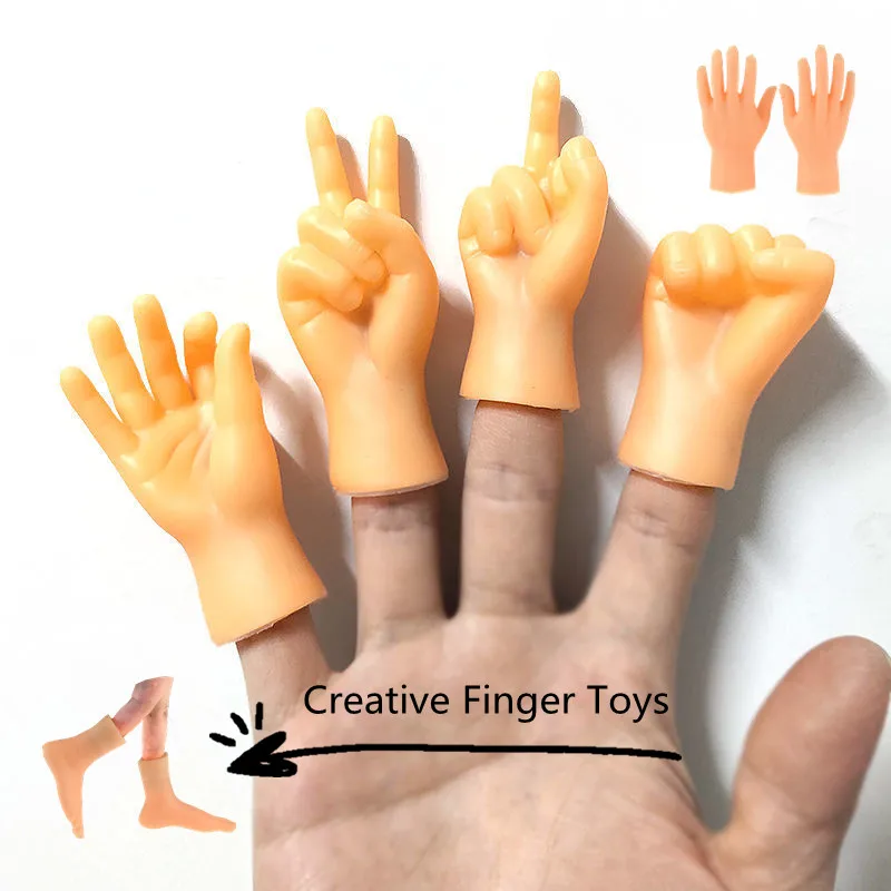 

Creative fidget toys cute Funny Finger Hands And Finger Feet Set Model Halloween Gift Toys Small Hand Tease the Cat Pet Toy