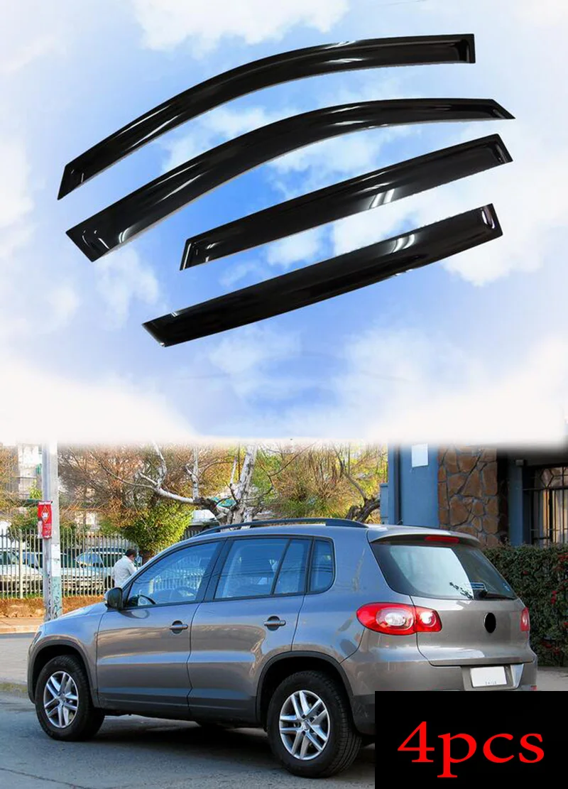 

For Volkswagen Tiguan 2007-2016 High quality Acrylic black Window Visor Vent Sun Shade Rain Guard Door Visor 4pcs