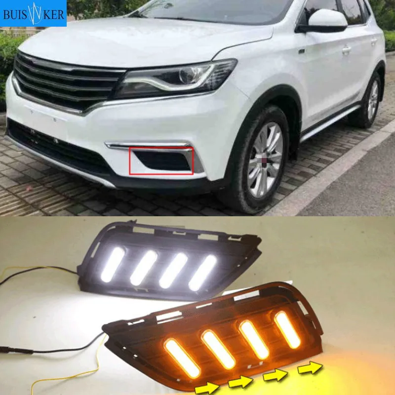 2016 ~ 2018 سنة ل Roewe RX5 النهار ضوء اكسسوارات السيارات LED DRL العلوي ل Roewe RX5 الضباب الخفيف