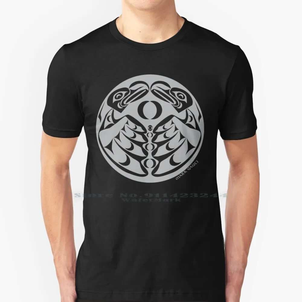 Coast Salish Eagle 100% Cotton T Shirt Bird Bald Eagle Haliaeetus Leucocephalus Animal Coast Salish Art Indigenous First