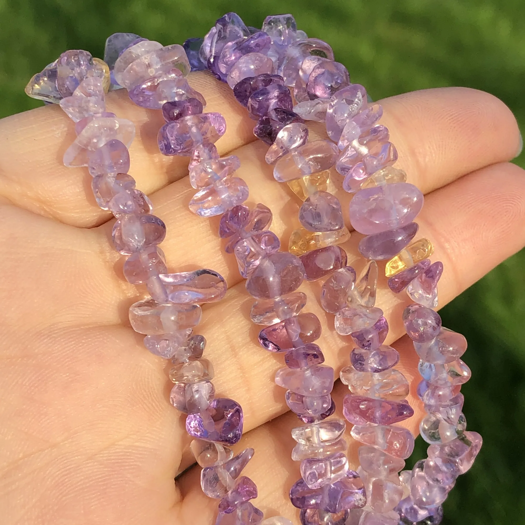 AAA Natural Irregular Amethysts Freeform Chips Stone 5-8mm Gravel Beads For Jewelry Making DIY Accessories Bracelet Necklace 33”