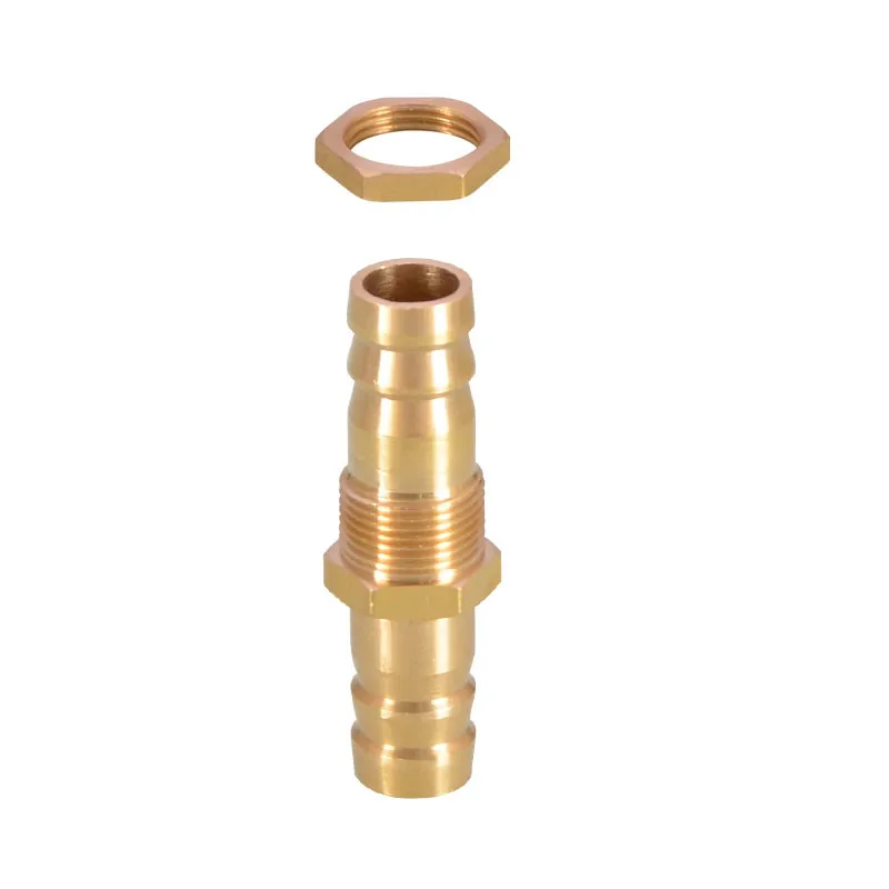 Brass Barbed Pipe Fitting Straight Connector Adapter Bulkhead Hose Barb 4mm 6mm 8mm 10mm 12mm 14mm 16mm 19mm