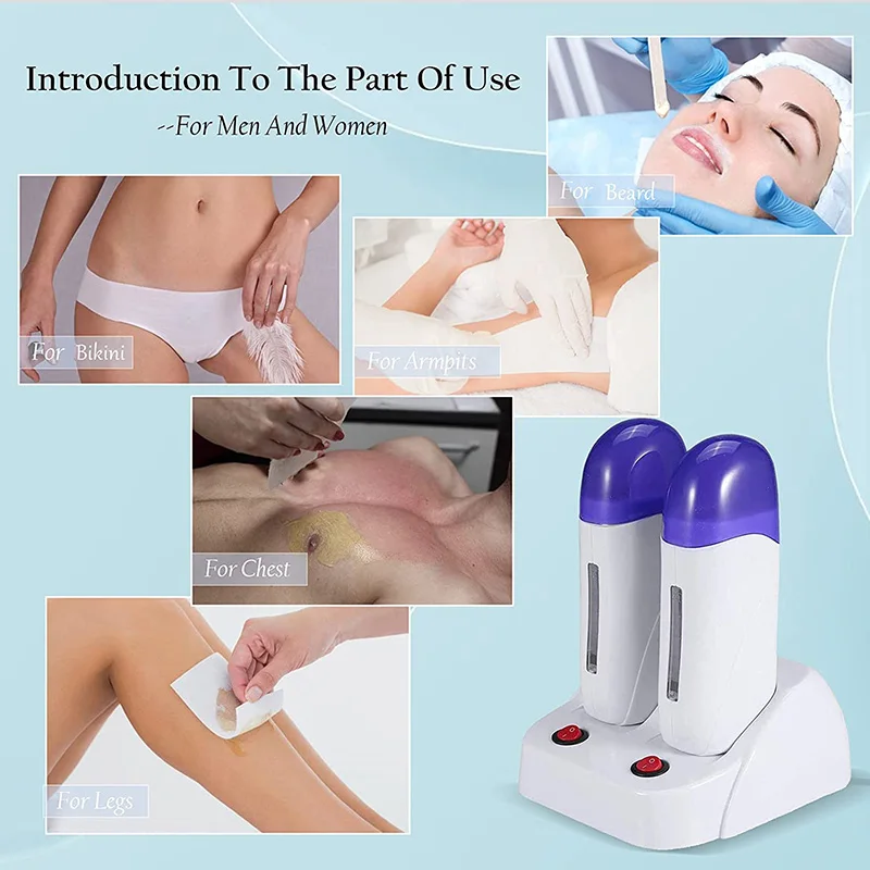 Wachs rolle auf Wachs heizung doppelte elektrische Enthaarung tragbare Wachs wärmer Haaren tfernungs maschine Home Wachs maschine für die Reise nach Hause