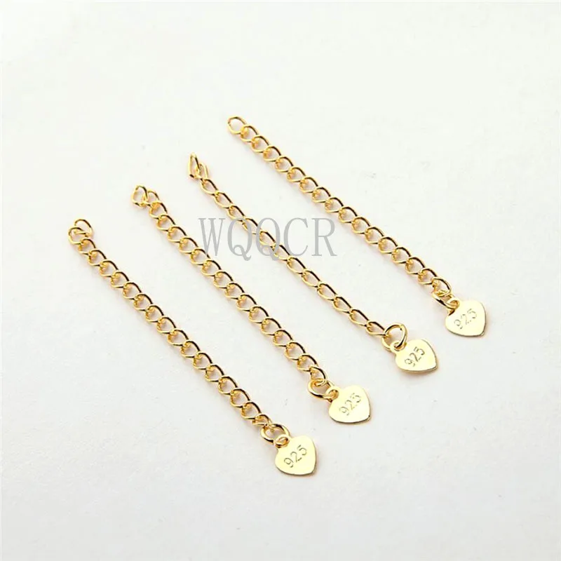 20pcs 925 Sterling Silver Decoration Extension Chains 50mm Bracelet Necklace Extend Tail Chains DIY Jewelry Accessories
