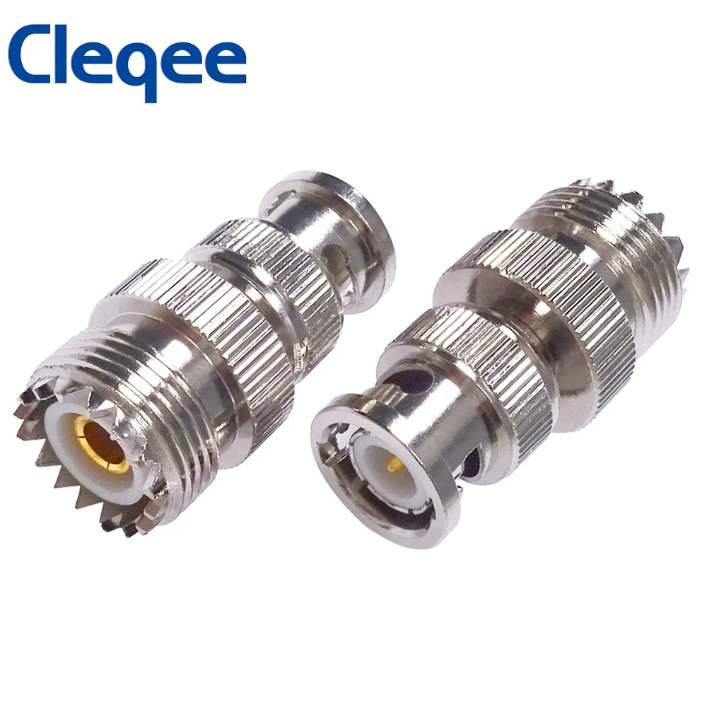 Cleqee 1PC BNC Male Plug To SO239 UHF Female PL-259 Jack RF Coaxial Adapter Cable Connector C20066