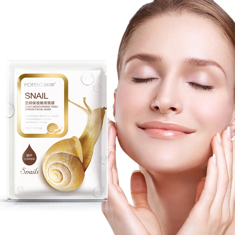 10pcs/Lot Snail Essence Facial Mask Skin Care Face Mask Hydrating Moisturizing Mask Korean Tender Skin And Soft Skin