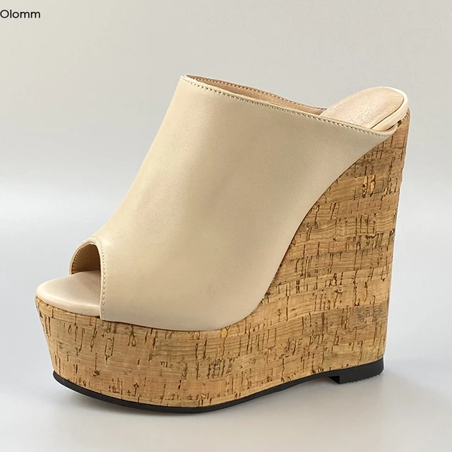 Nude wedge mules hotsell