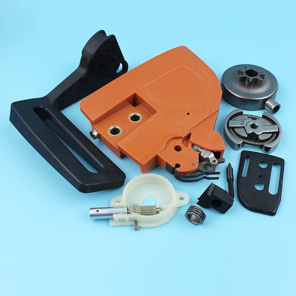 Chain Brake Sprocket Cover Clutch Drum Oil Pump Kit For Husqvarna 136 137 141 142 Chainsaw Handle Guard Worm Gear Bar Plate image 3