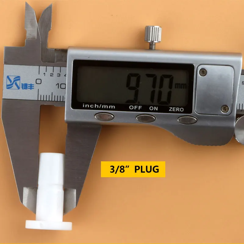 3/8 "OD Ống Trắng Cứng Cắm Thẳng Đầu Nối Ống Của Hệ Thống Nước Thẩm Thấu Ngược Chặn Đường Kính 9.5MM Phụ Kiện