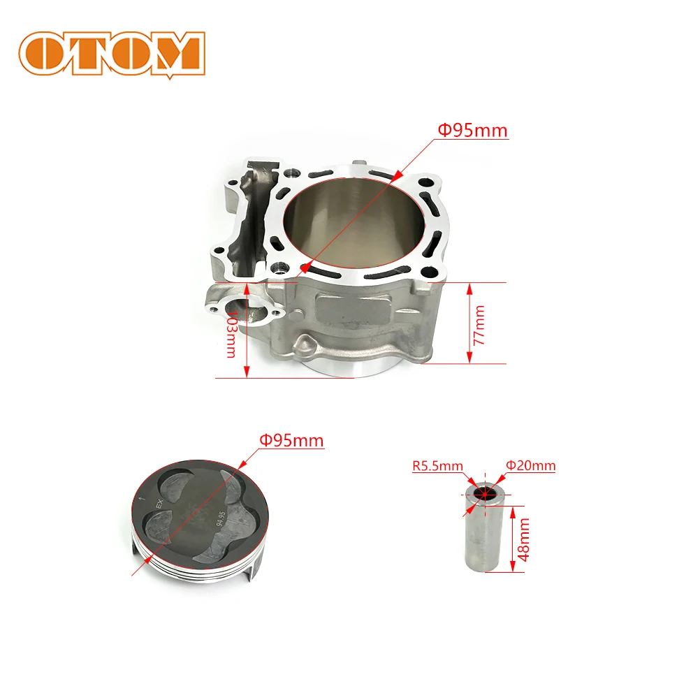 OTOM Motorcycle 5TA-11311-12/99999-03528-00 Cylinder Piston Assembly 95mm Cylinders For YAMAHA YFZ450 2004-2005 Motocross Parts