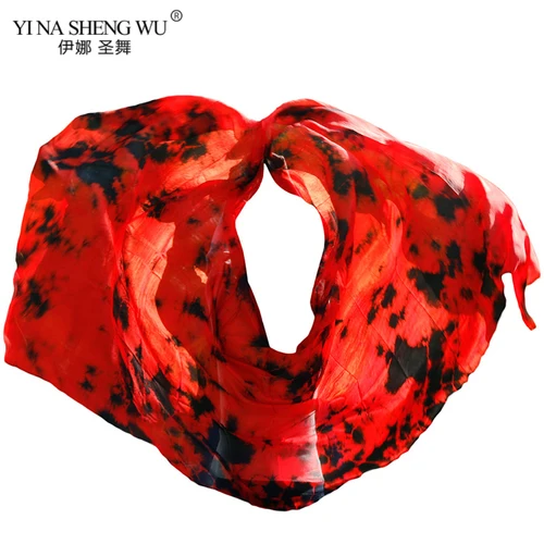 Imagen 2 del producto Velo de seda para danza del vientre para mujer, accesorios de práctica de danza, velo de 5mm 100%, chal para danza del vientre, gradiente de 250x114cm, se puede personalizar