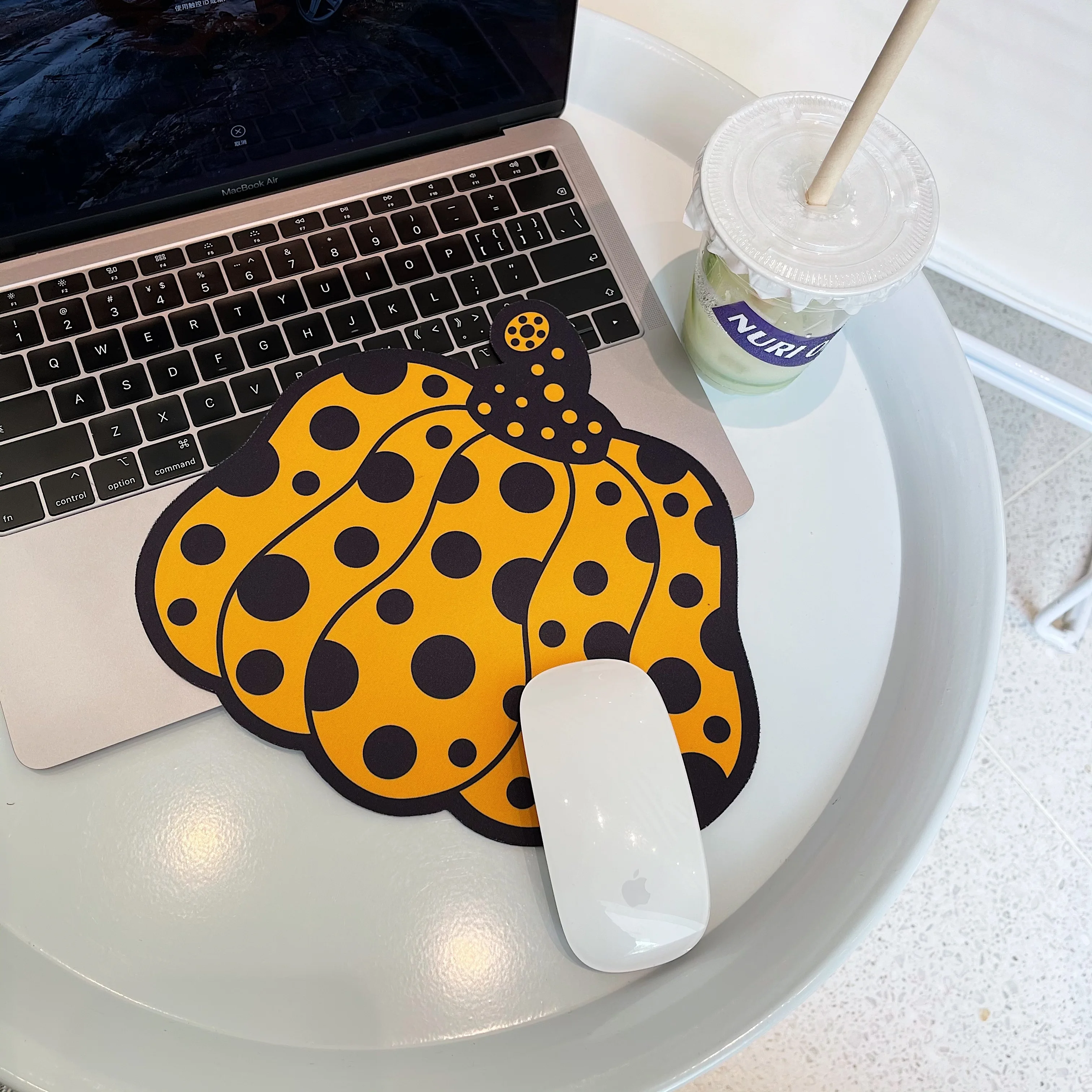 Yayoi Kusama Pumpkin Art Computer Mouse Padding Rubber Pad Desk for Waterproof Office Home Decoration Cup Mat Antislip