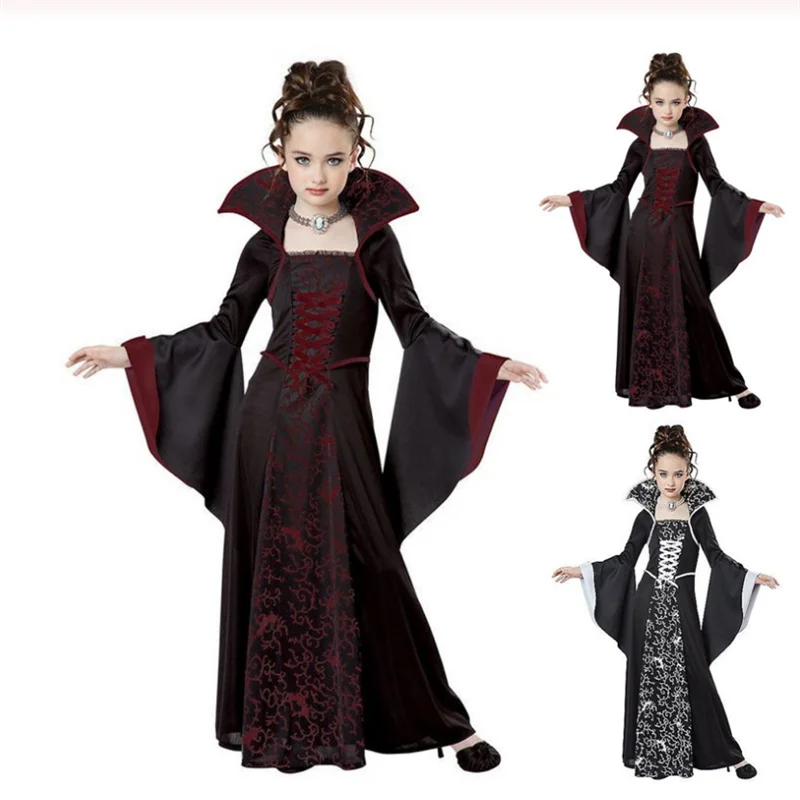 Scarlet Witch Costume di Halloween per bambini Ragazze Vampiro Costume Cosplay Disfraz Halloween Mujer Vestiti per bambini per la festa