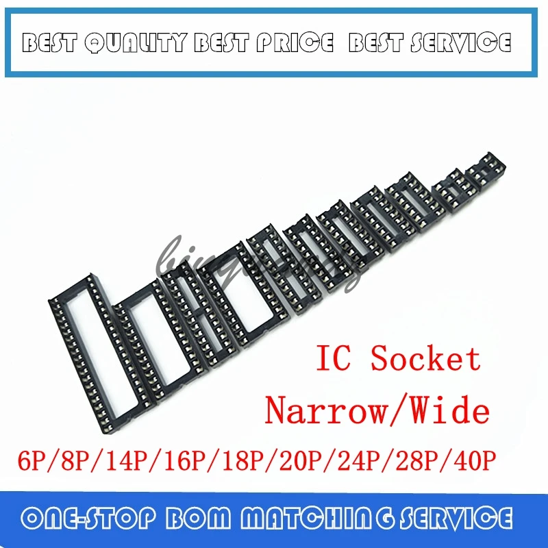 Разъемы IC DIP6 DIP8 DIP14 DIP16 DIP18 DIP20 DIP28 DIP40 контакты разъем DIP Socket 6 8 14 16 18 20 24 28 40 контактов, 5 шт.
