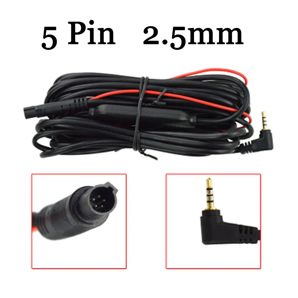 Car Rear View Camera Wire Cable Line 4 PIN 5 PIN  TO 2.5MM For Car DVR or Handheld GPS  6/10/15/20 Meter Reversing image