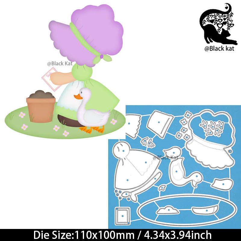 5 Kinds Spring Flowers Duck Susan Girl Metal Cutting Dies New Start Embossing Stencil For DIY Scrapbooking Card Craft