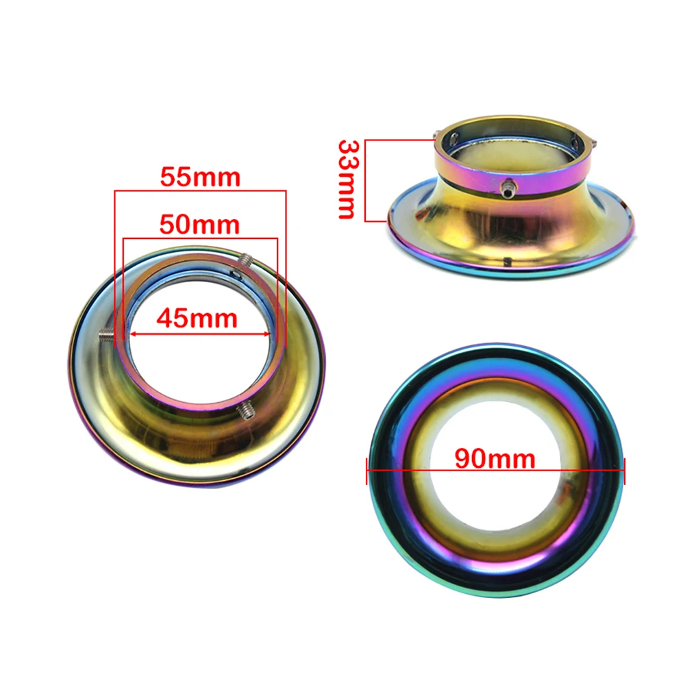 ZSDTRP 50mm Motorcycle Air Filter Wind Horn Cup Alloy Trumpet with Guaze High Flow Intake Pipe For Keihi PWK KOSO OKO 21-30MM