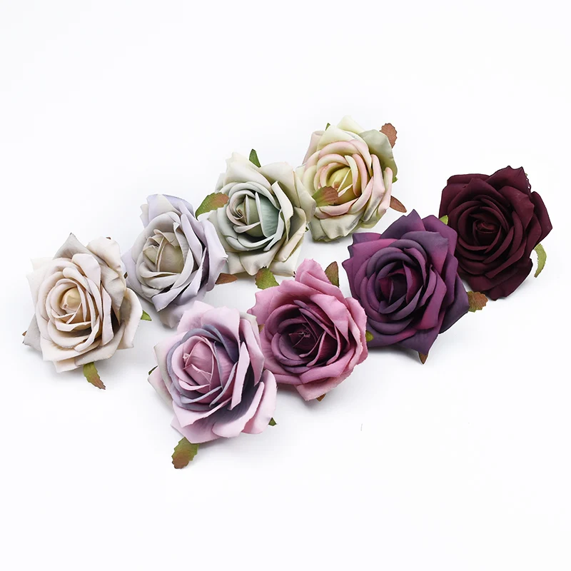 6 Stück Seidenrosenköpfe für Scrapbooking, Hochzeit, Heimdekoration, DIY-Geschenkboxen, Weihnachtsgirlanden, Haushaltsprodukte, Kunstblumen – Detail 6