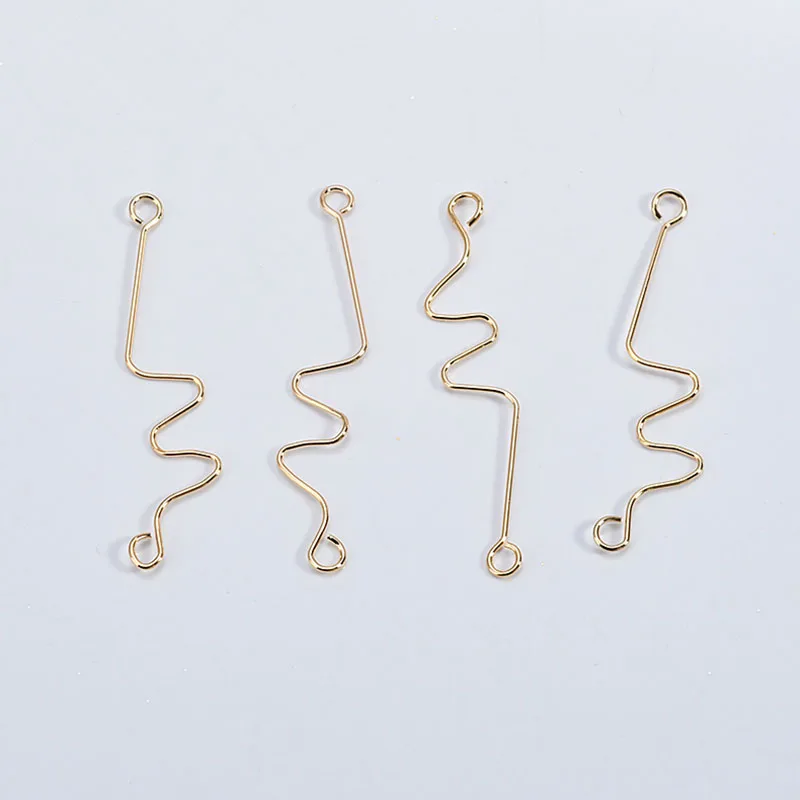Gold plated color retention curve, diamond belt hanger, round circling individual geometric earring accessories DIY Handmade
