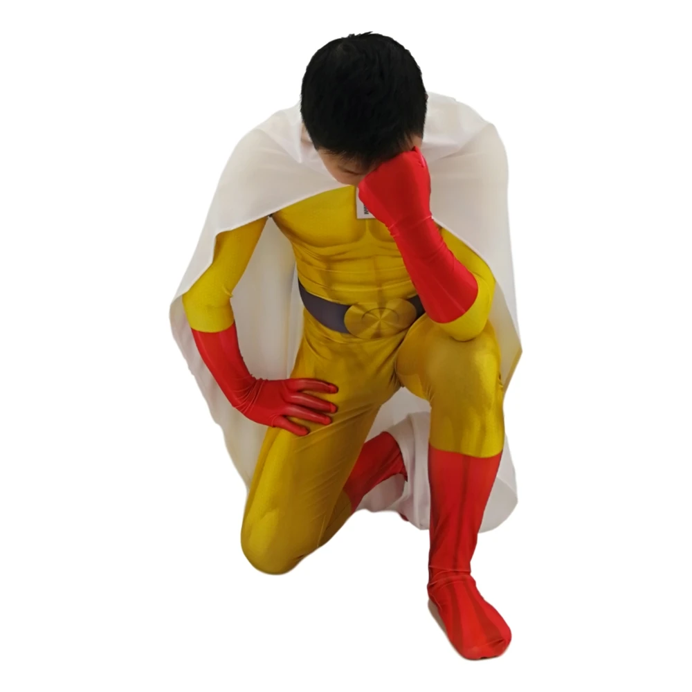 One Punch-Man Smile Hero Suit, Speed Sonic Zentai, Drum Suit, Imbibed Jumpsuits, Halloween Anime Costumes for Kids